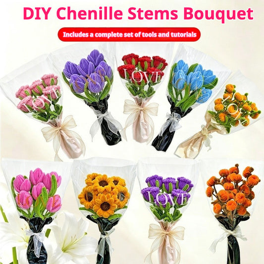DIY Bouquet Flower Crafts Chenille Stems Fuzzy Wire Handicraft Pipe Cleaner Stick