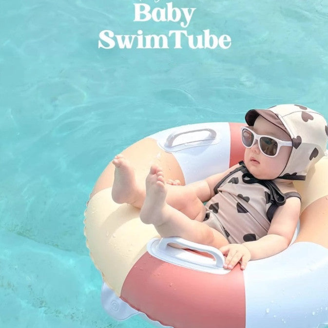 Moss Stripe Baby Swim Float with Seat