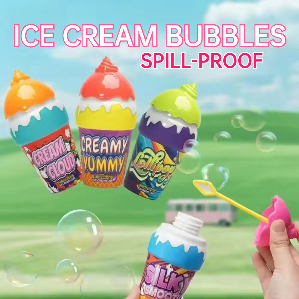 4pc Ice Cream Children Bubble Blowing Toys Spill Proof