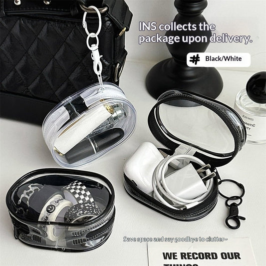 Portable Clear PVC Travel Zipper Pouch Cables Charger Organizer Bag