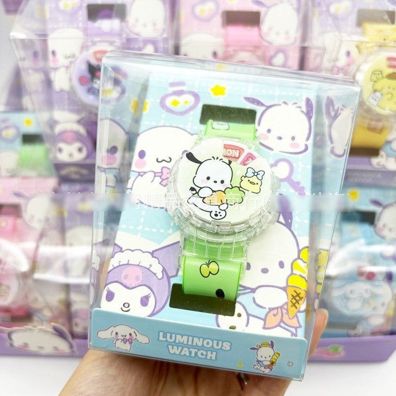 Children Sanrio Luminous Student Watch Flip Cover