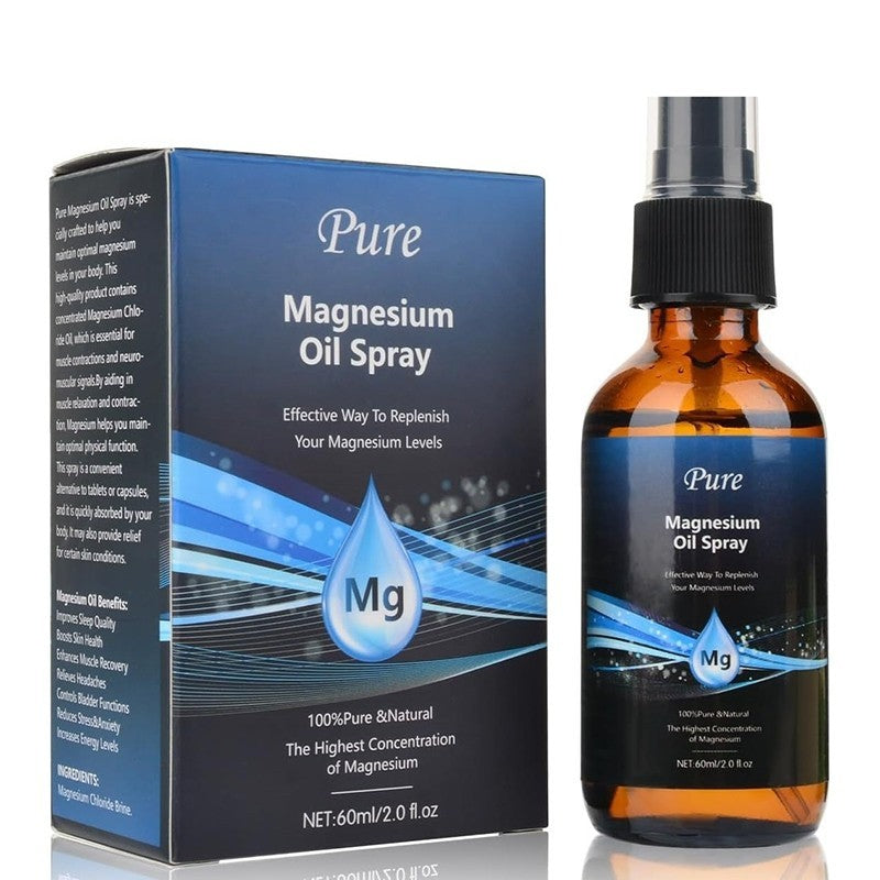 Pure Magnesium Oil Spray 60ml 100% Natural Oil Feet Body Sleep Anxiety Men Women