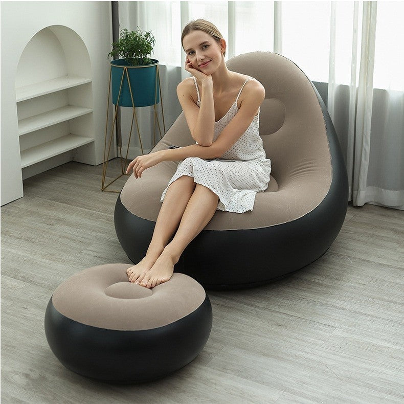 2pc Inflatable Lazy Sofa and Footrest Stool
