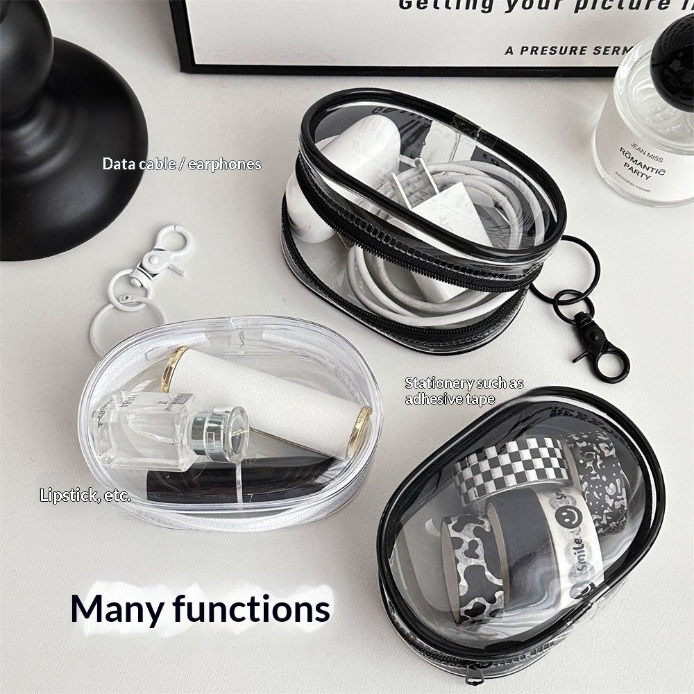 Portable Clear PVC Travel Zipper Pouch Cables Charger Organizer Bag