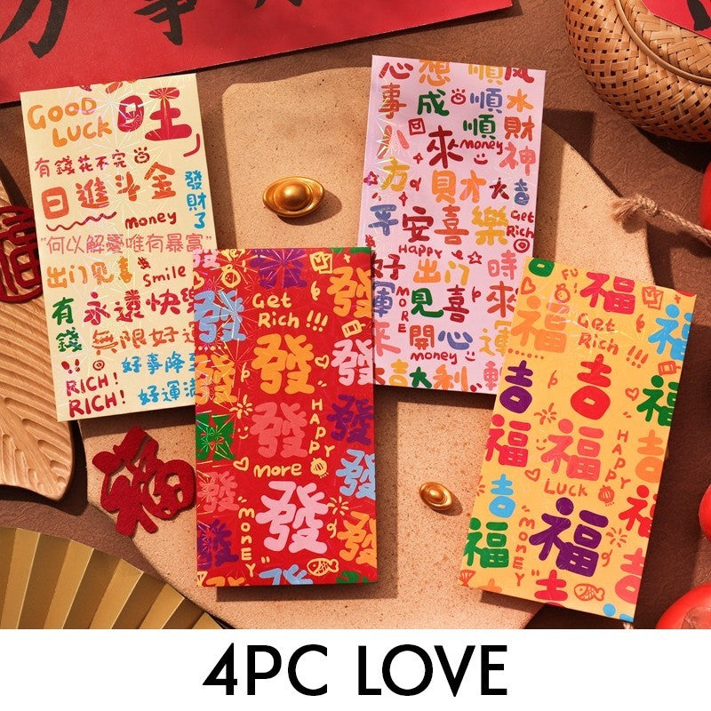 Cute CNY Ang Bao Red Packet Modern Design Money Envelope
