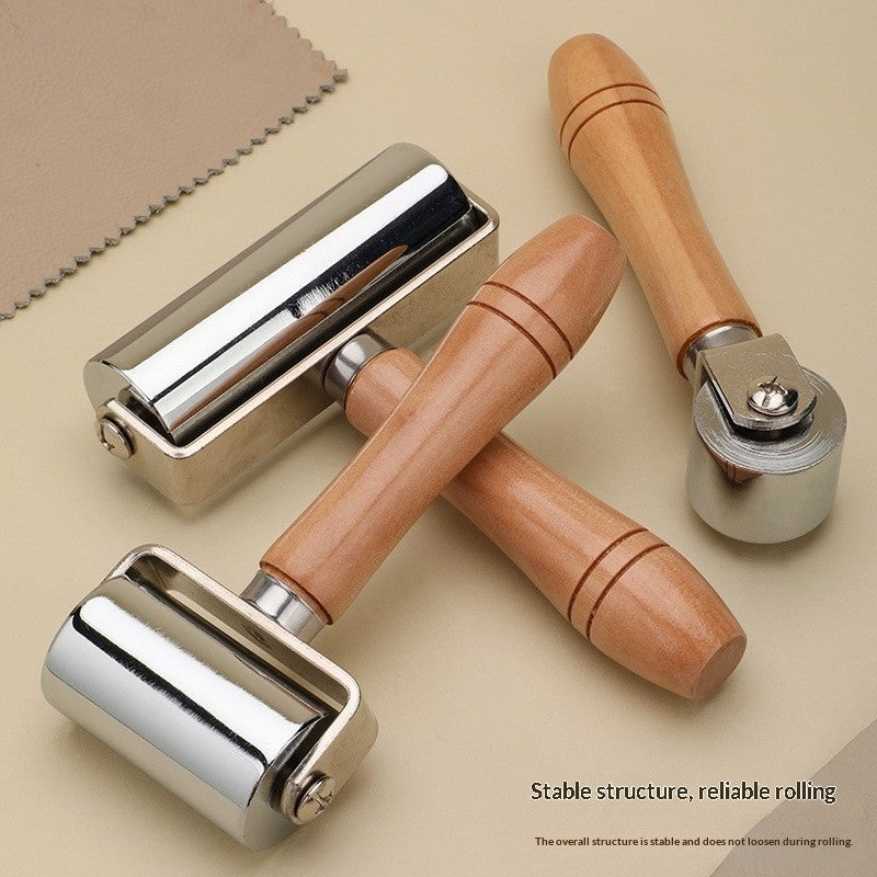 Leather Roller Wooden Handle DIY Press Tool