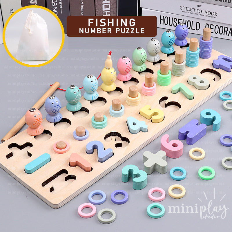 Pastel Fishing Numbers Puzzle