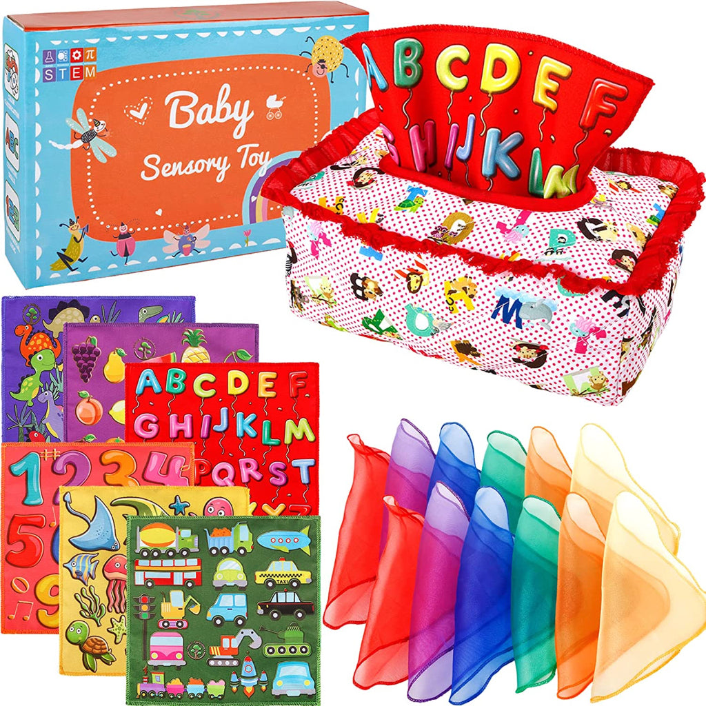 Scarf Tissue Box 4-Red ABC
