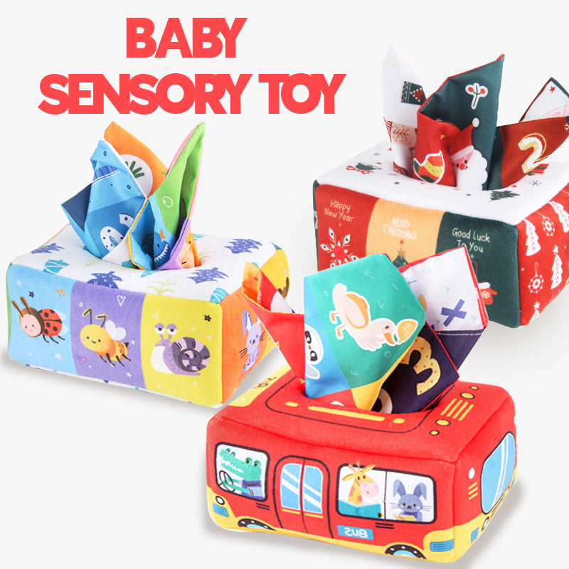 Sensory Scarf Tissue Box Blue Zoo