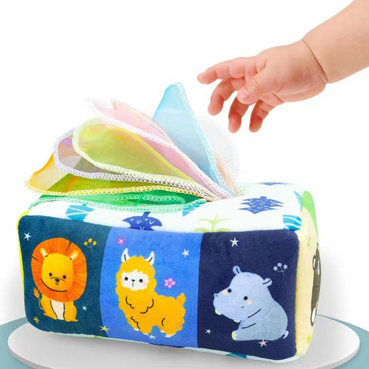 Sensory Scarf Tissue Box Blue Zoo