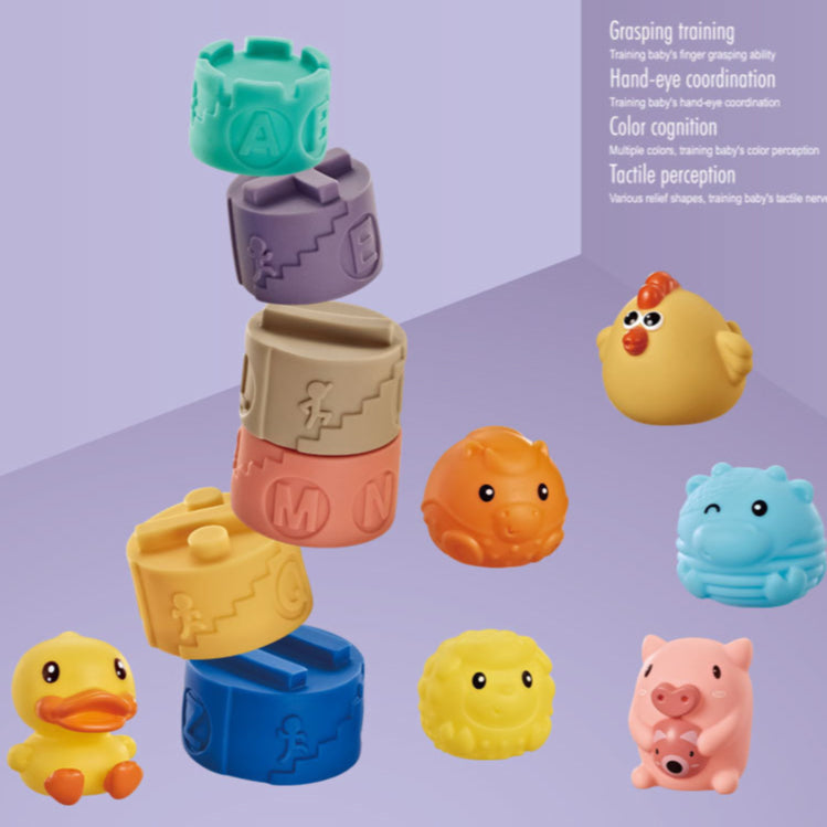 6pc Cute Animals Blocks