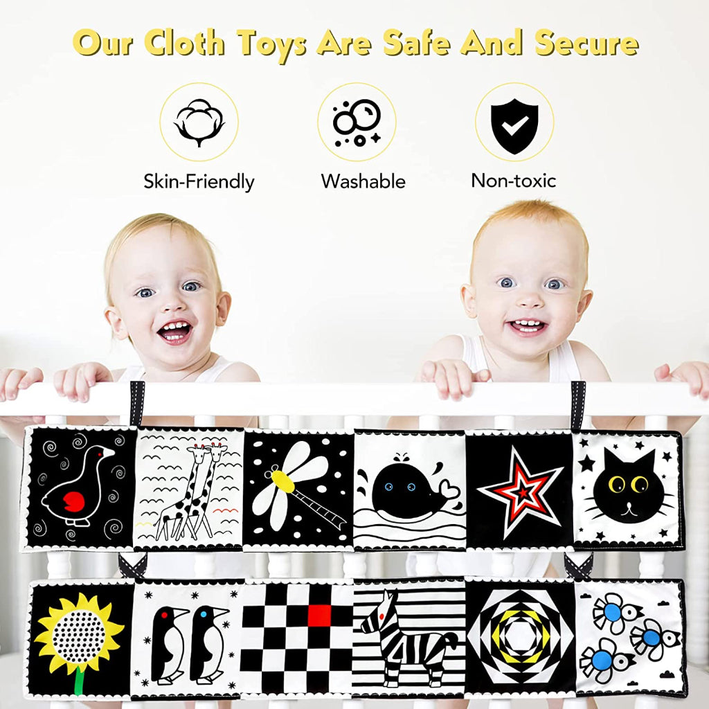 Bedside Baby Sensory Soft Cloth Books