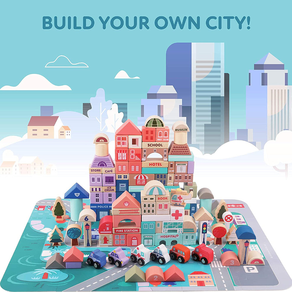 115pc City Building Blocks