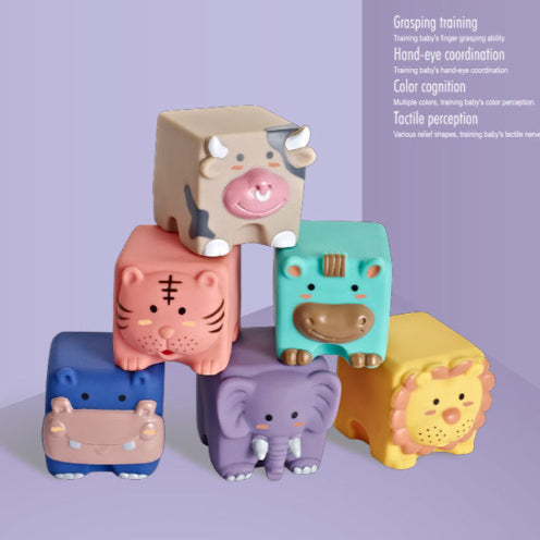 6pc Cute Animals Blocks