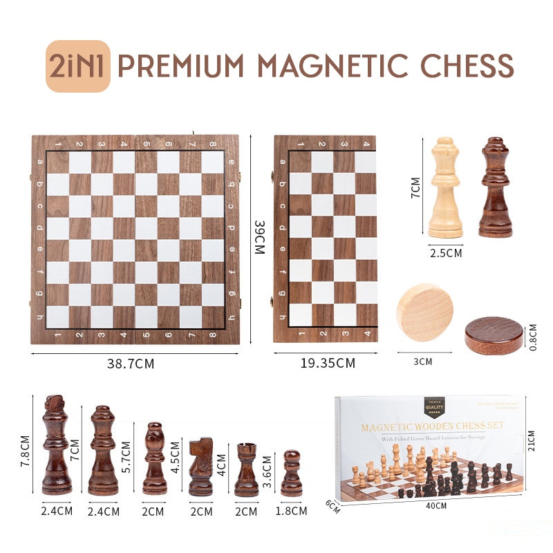 Premium 2in1 Magnetic Chess Checkers