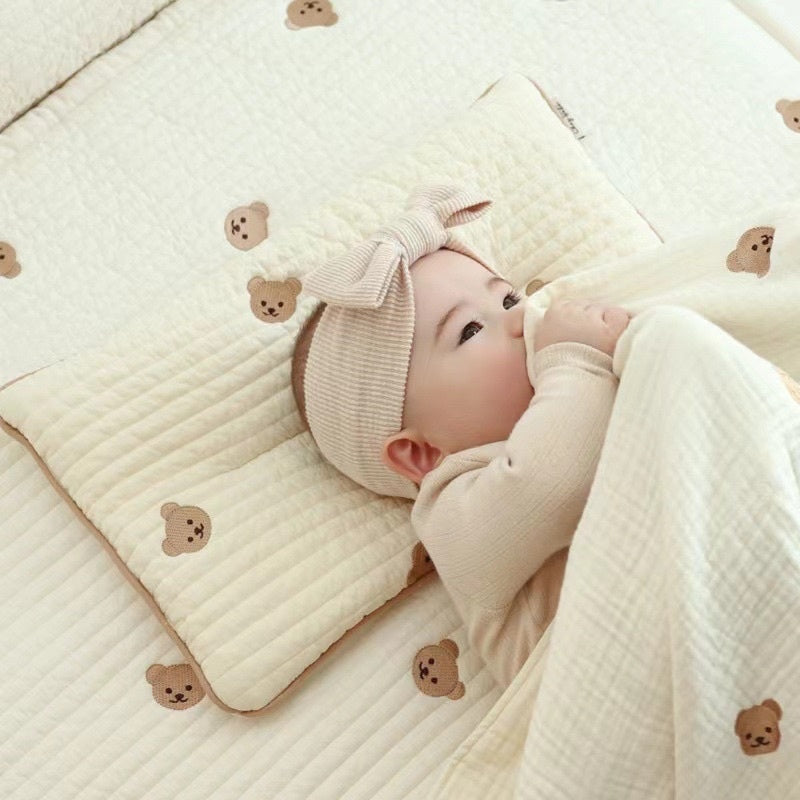 Cotton Korean Embroidery Baby Pillow