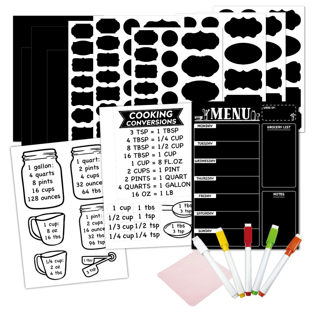 Black Menu Plan Fridge Magnet