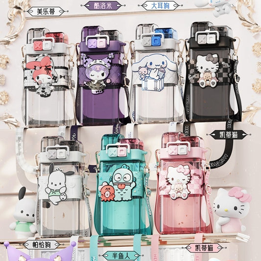 Sanrio Straw Double Water Bottle 520ml