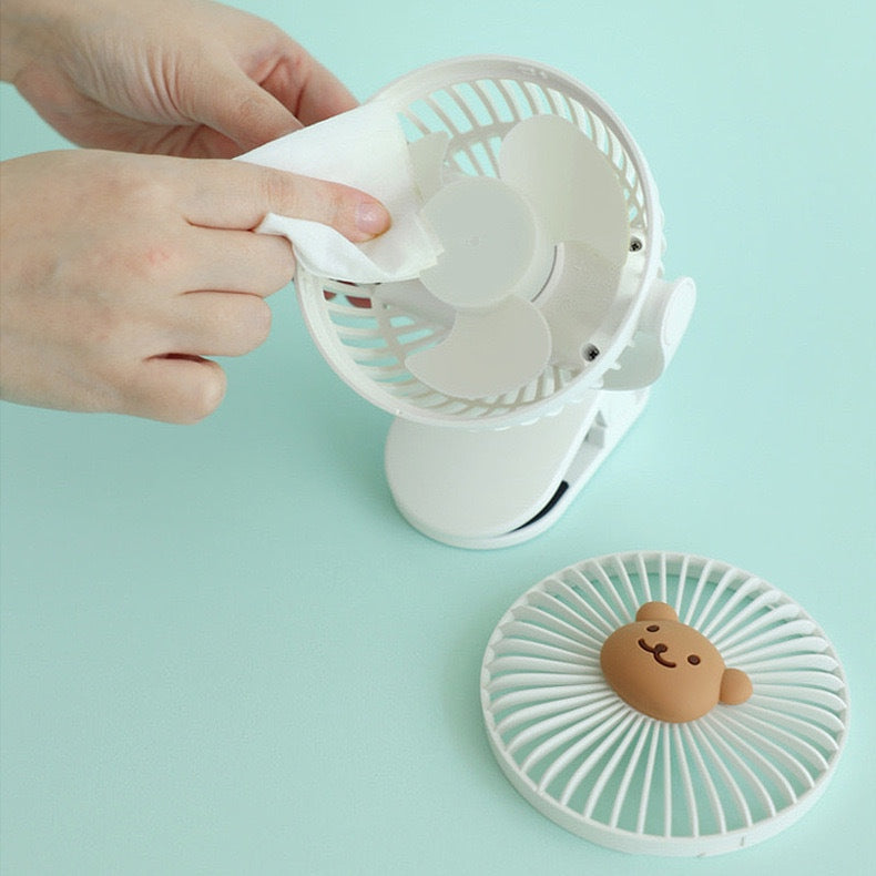 Bear Baby Stroller Clip-on Fan