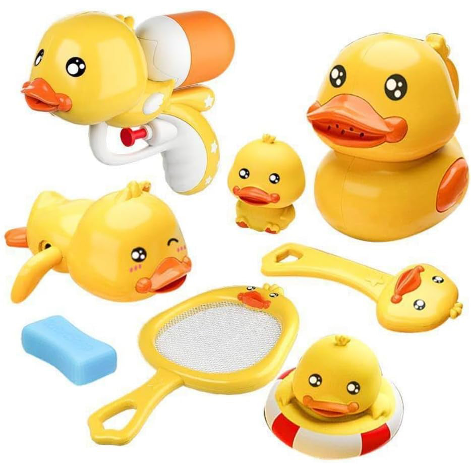 8pc Yellow Duck Bath Toy