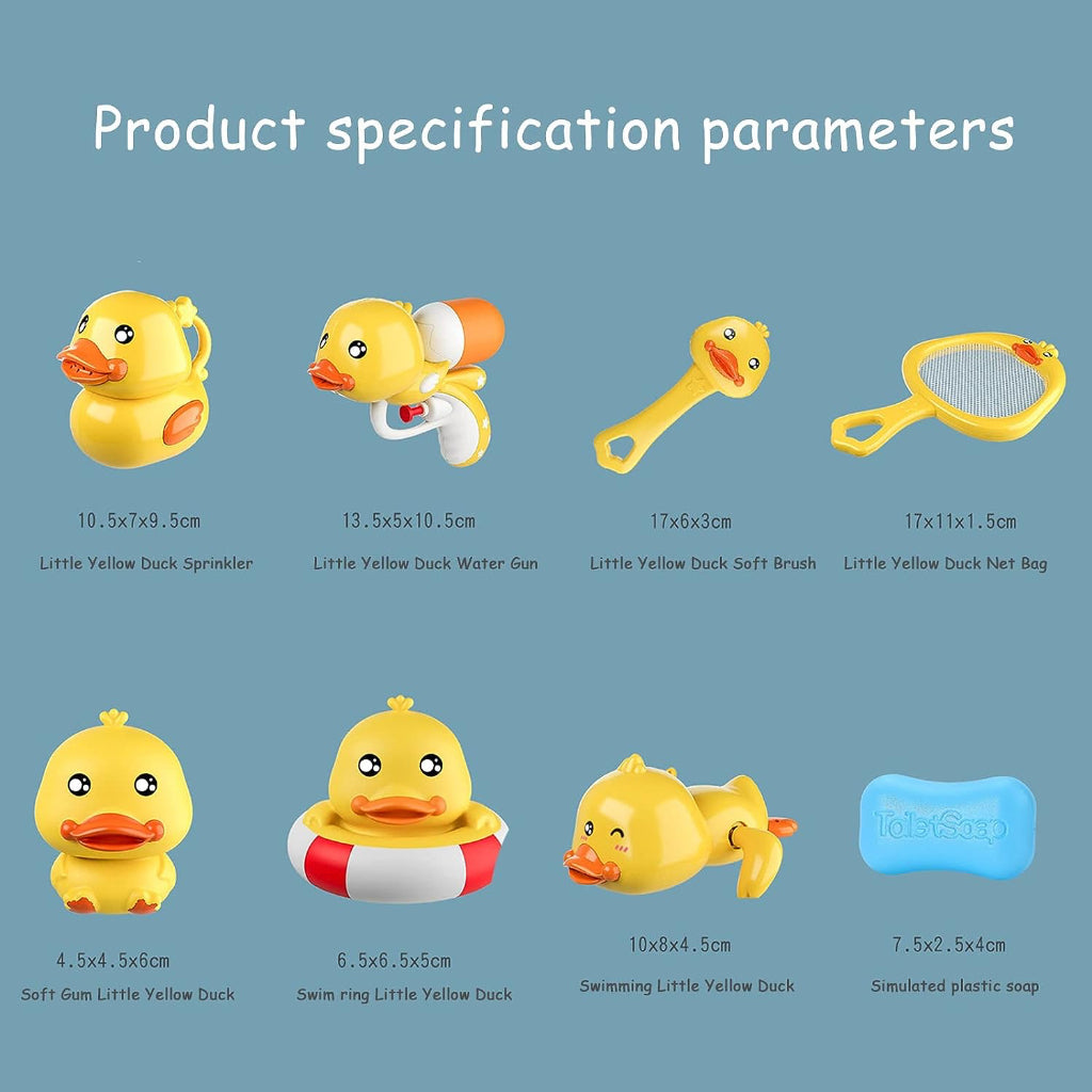 8pc Yellow Duck Bath Toy