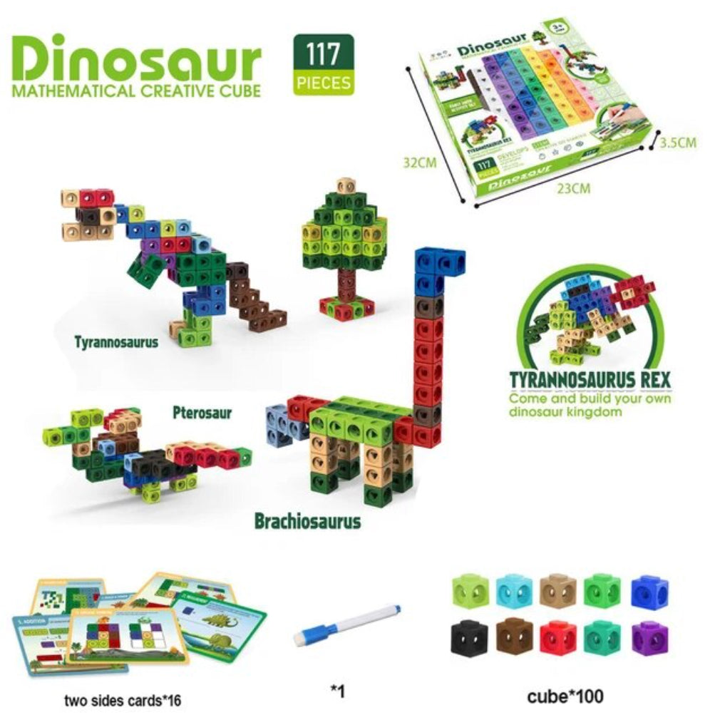 117pc Dinosaur Math Cubes