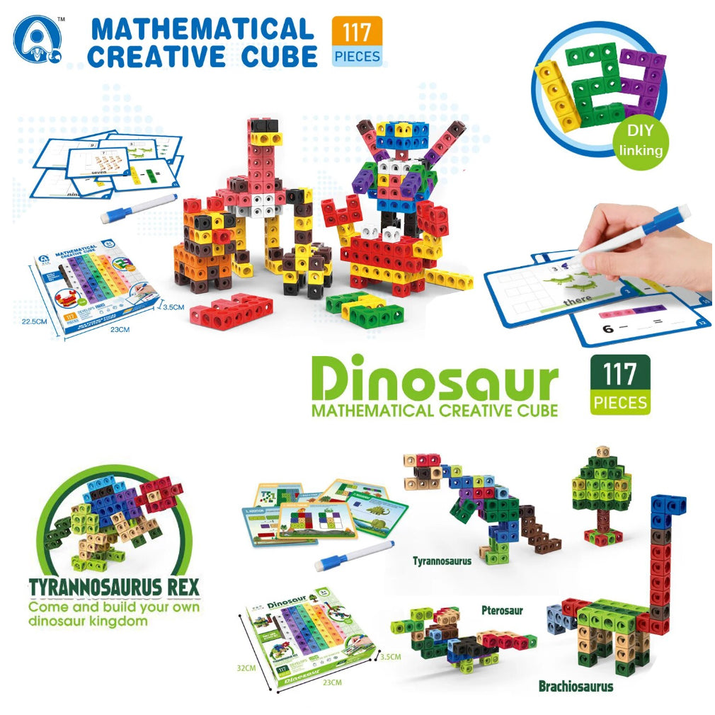 117pc Dinosaur Math Cubes