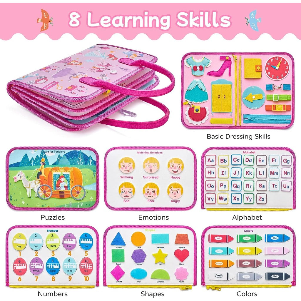 Pink Princess Felt Busy Book