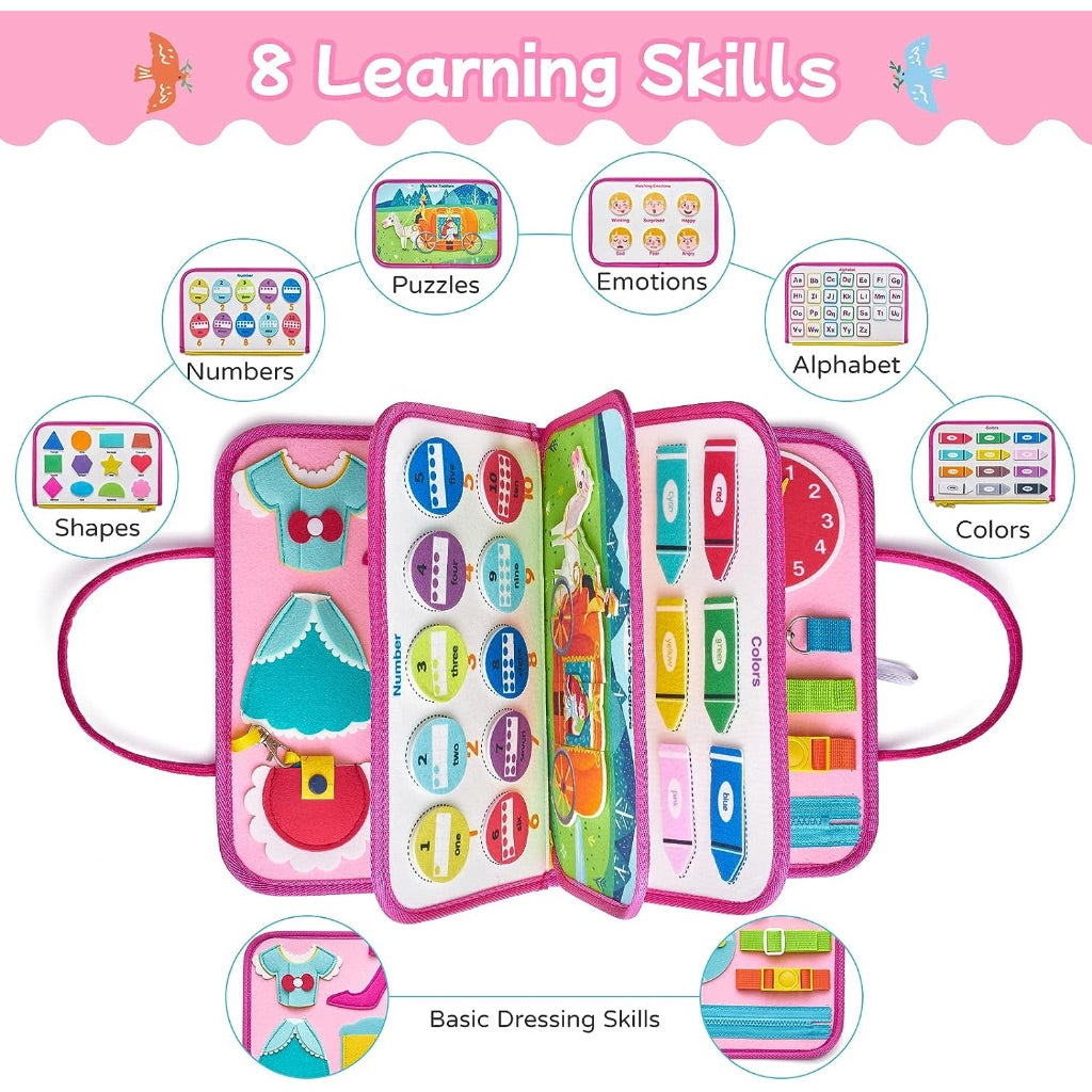 Pink Princess Felt Busy Book