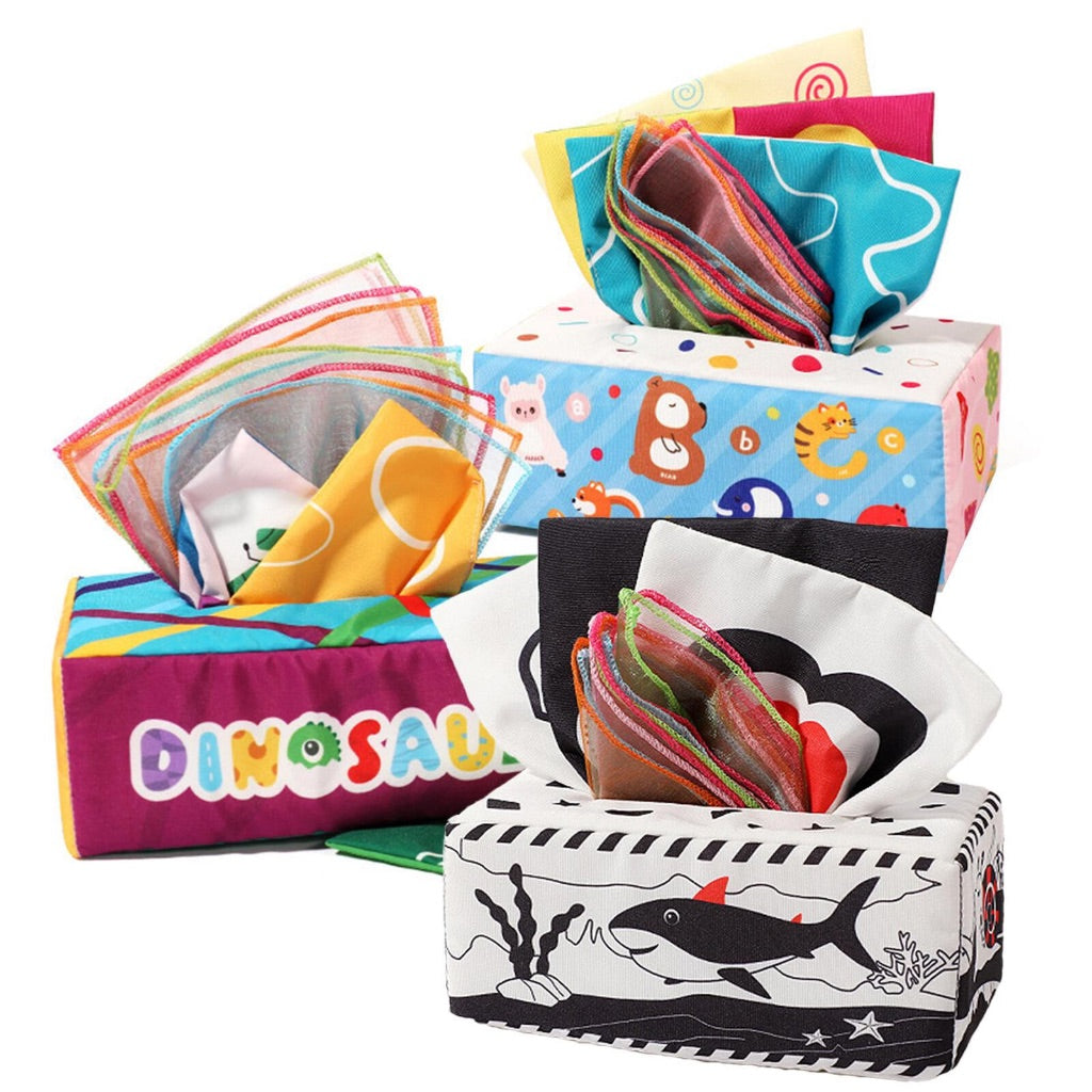 Sensory Scarf Tissue Box Blue Zoo