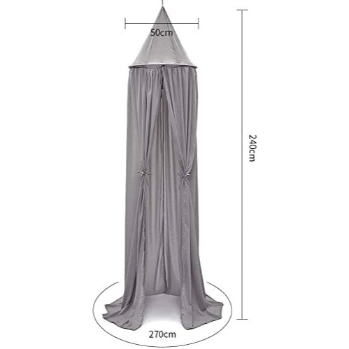 Grey Bed Canopy Baby Nursery Kids Room Decor