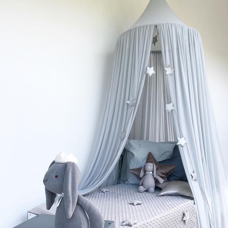 Grey Bed Canopy Baby Nursery Kids Room Decor