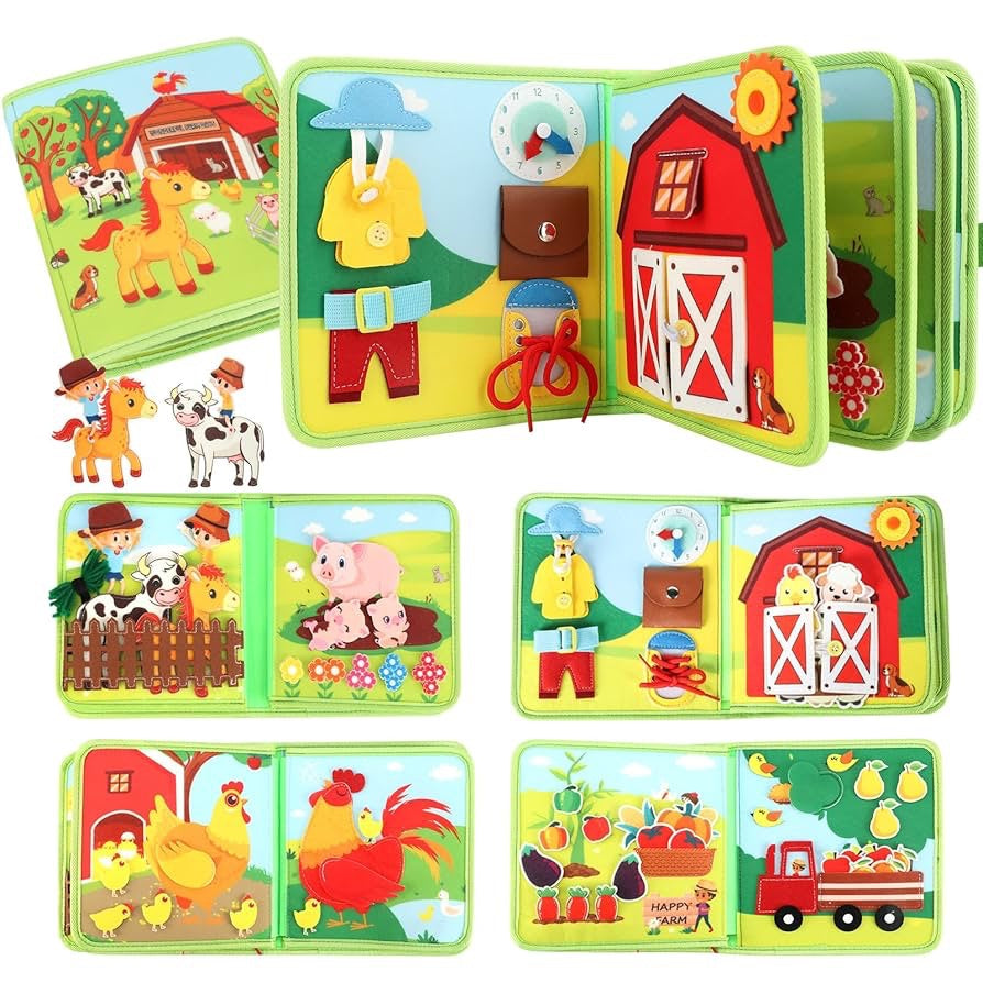 3D Felt Farm Animals Quiet Busy Board Book