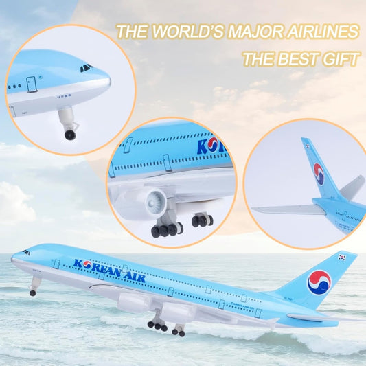 16cm Korean Airlines A380 Plane Model