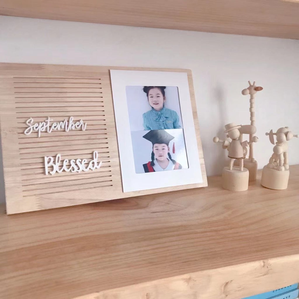 Photo Frame Wooden Letter Board Home Decor