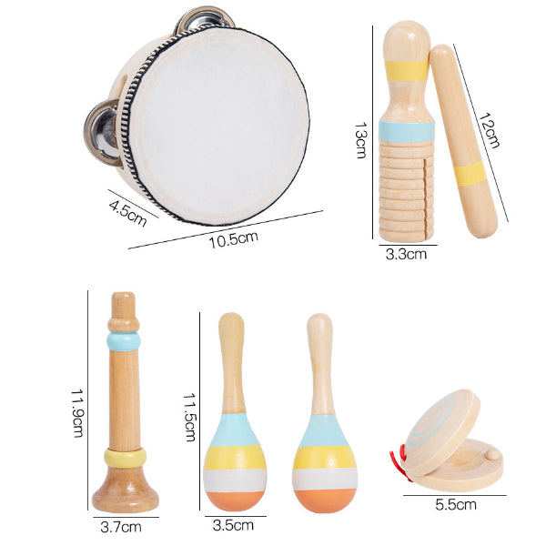 6pc Boho Musical Instruments