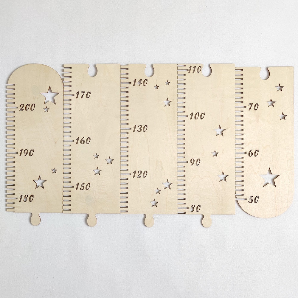 Natural Wood Height Chart Track Children Growth