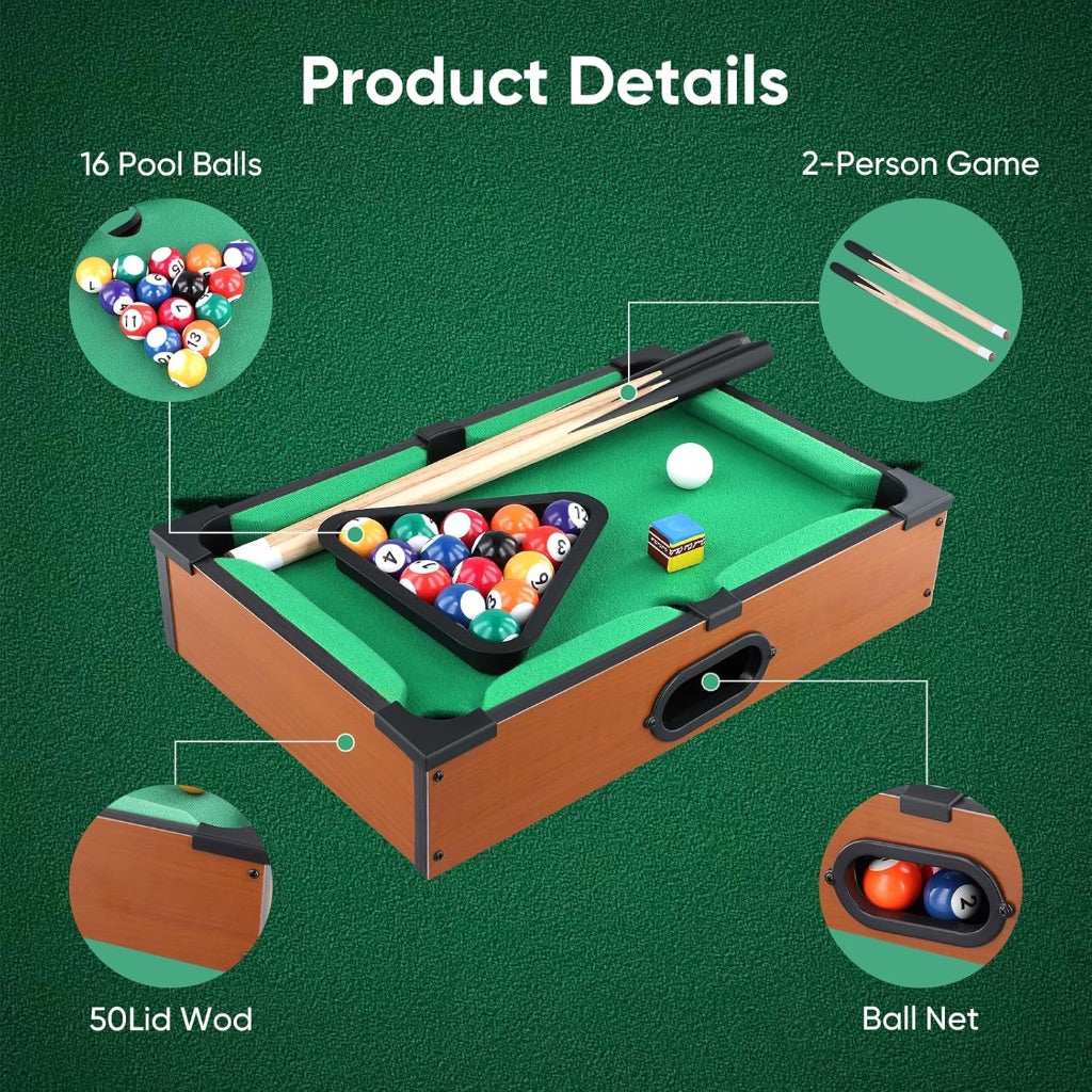 Portable Wooden Billiard Tabletop 51cm
