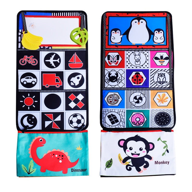 Foldable Sensory Soft Cloth Books Mirror Teether