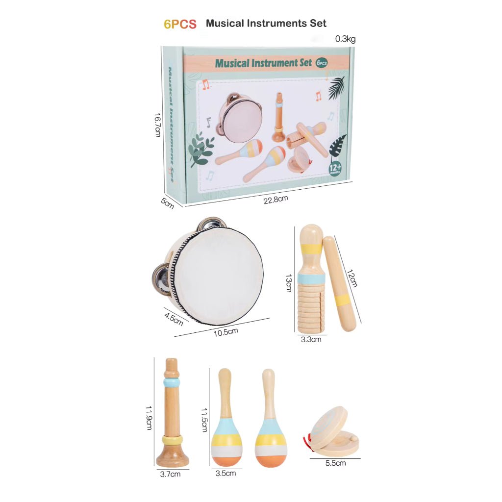 6pc Boho Musical Instruments