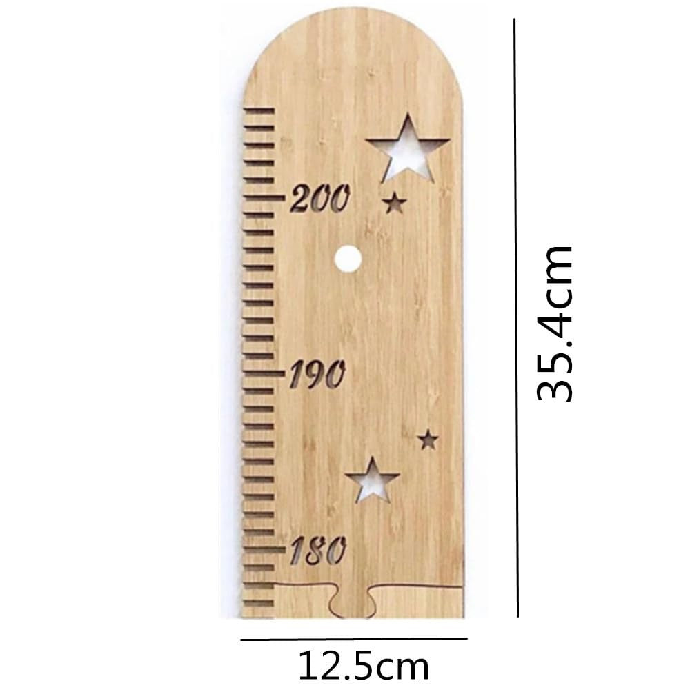 Natural Wood Height Chart Track Children Growth