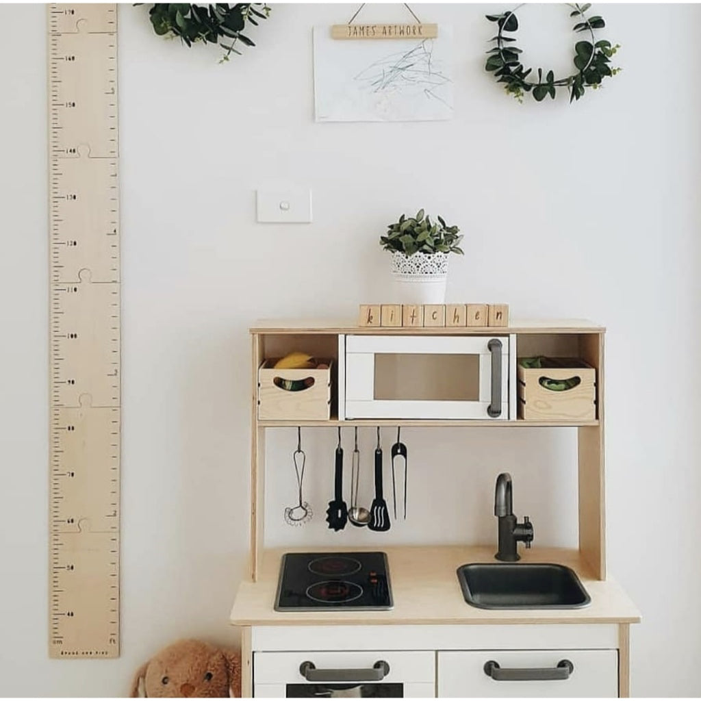 Natural Wood Height Chart Track Children Growth