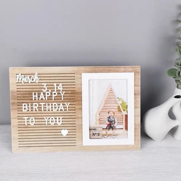 Photo Frame Wooden Letter Board Home Decor