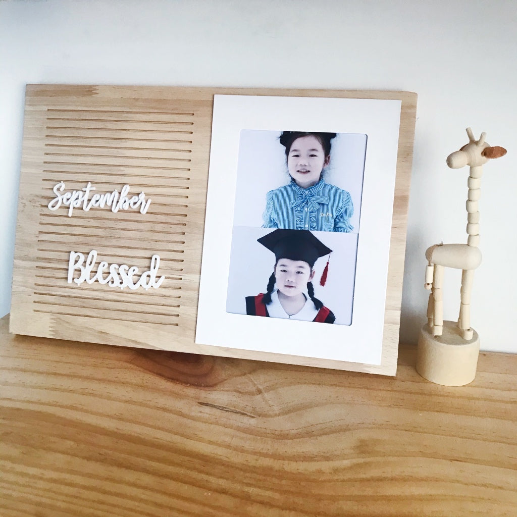 Photo Frame Wooden Letter Board Home Decor