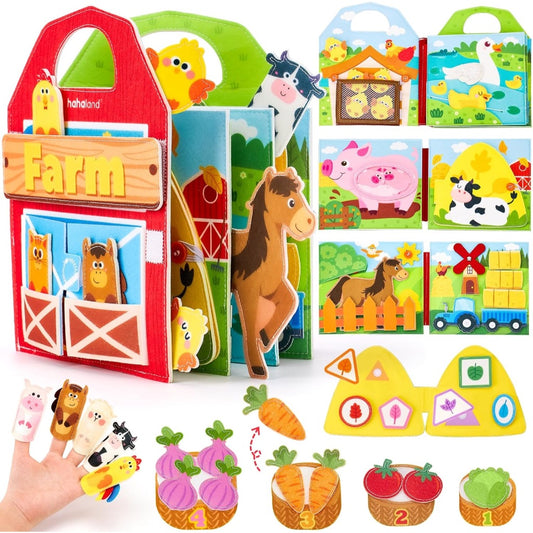 3D Felt Farm Animals Quiet Busy Board Book