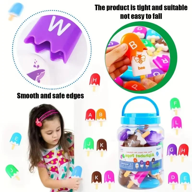 Matching Popsicles Learning Numbers Alphabets