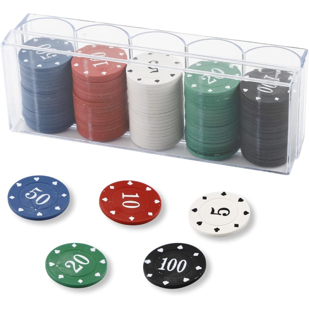 Professional Poker Chips with Clear Acrylic Storage Box