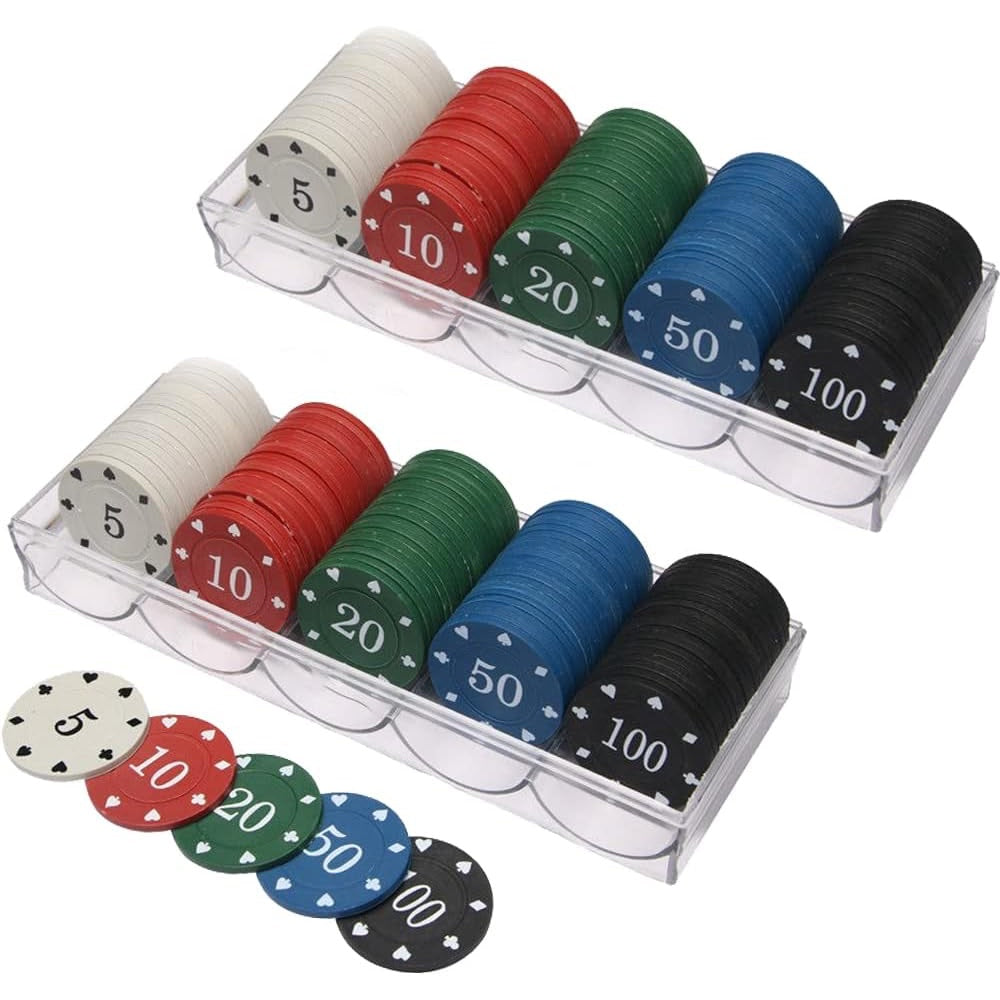 Professional Poker Chips with Clear Acrylic Storage Box