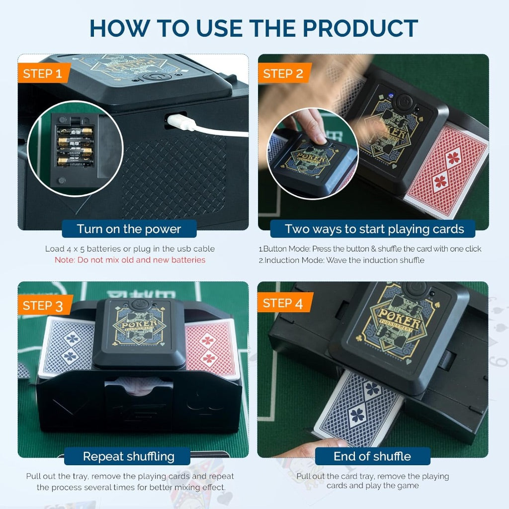 Wave Sensor Auto Electric Cards Shuffler