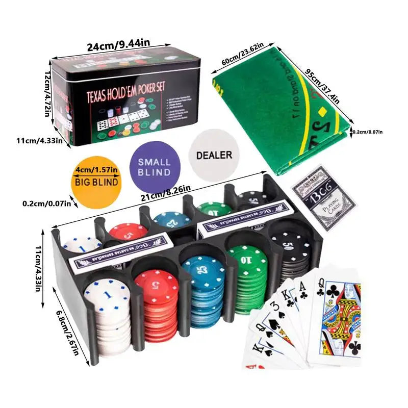 Texas Hold'em 200pc Poker Chips